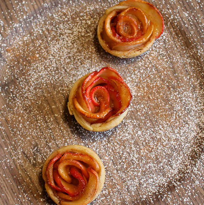 Resultado de la receta Hojaldre de Manzana y Canela en Rosas